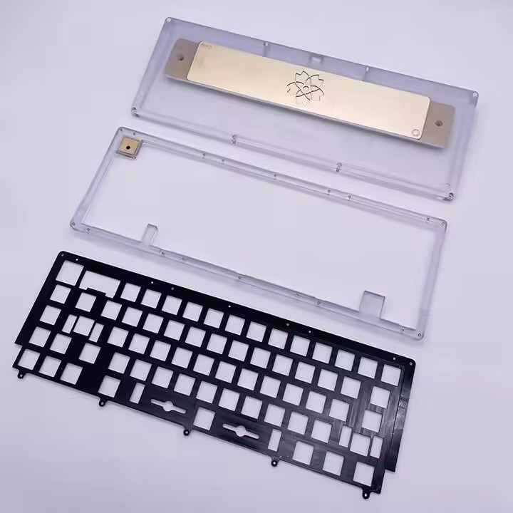 Custom CNC mechanical aluminum 6061 6063 keyboard case anodized finish bottom top CNC Mechanical Keyboard plate